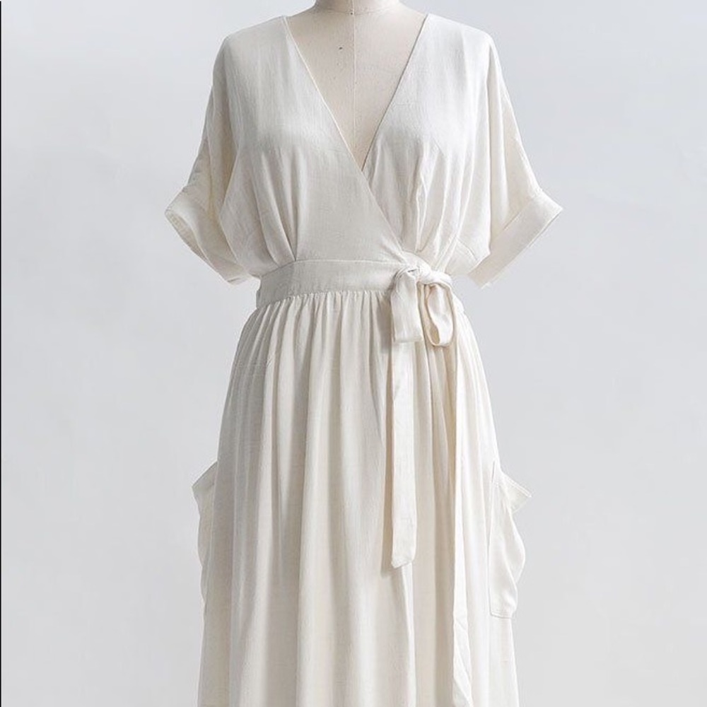 MOD REF white wrap dress